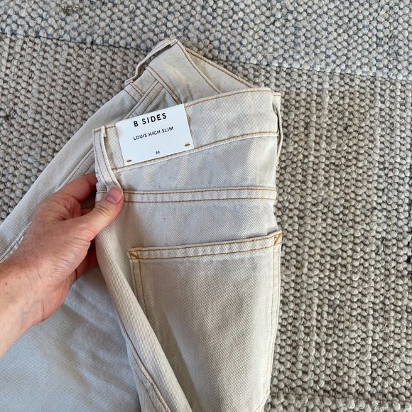 B Sides Louis Slim High Jean Tile White Size 25 - Picture 4 of 8